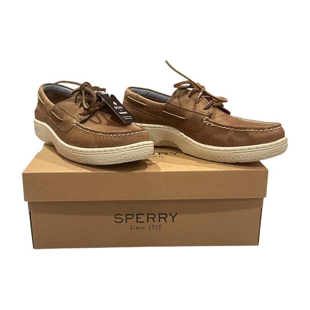 Sperry Billfish Plushwave Boat Shoe Brown Coffee Leather Men’s Size 10